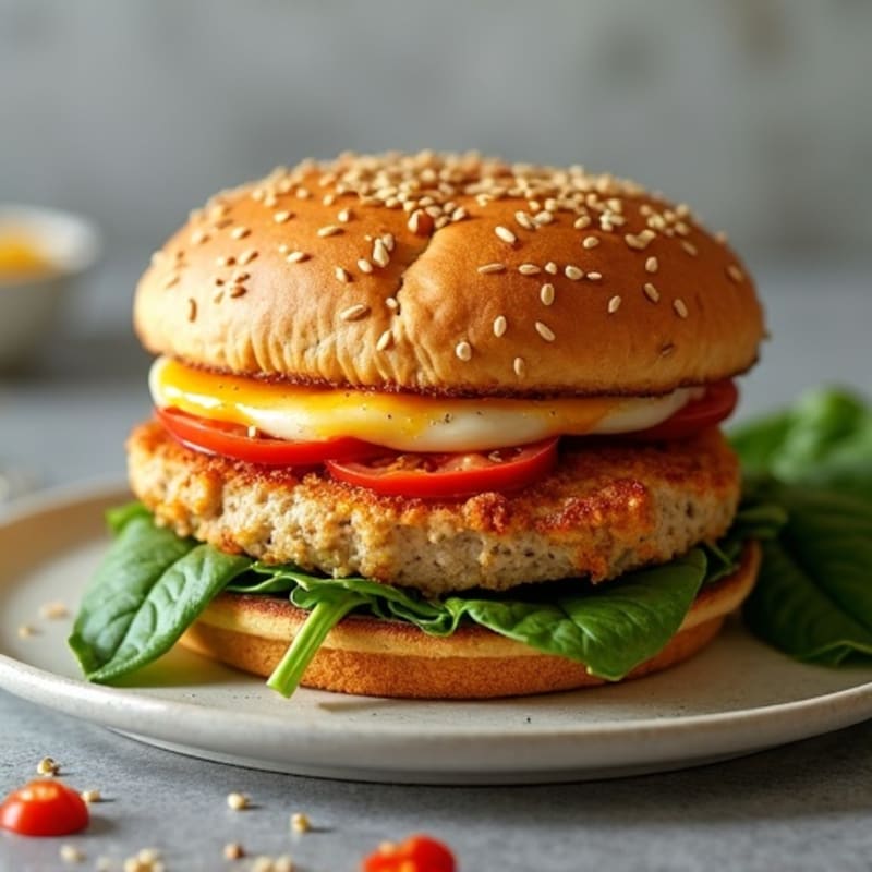 Lean Turkey Burger with Crispy Baked Mozzarella