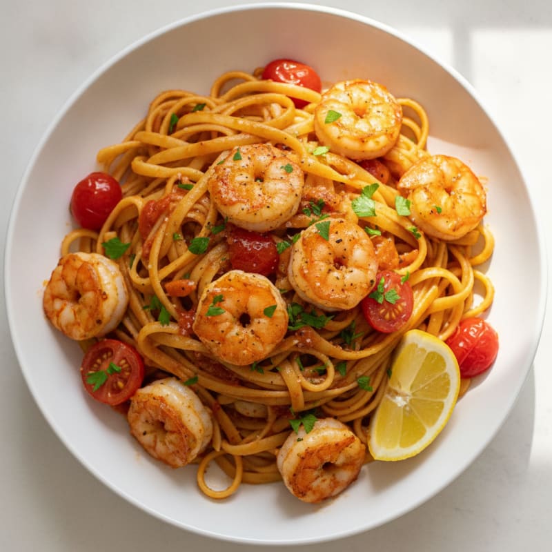 Spicy Calabrian Chili Shrimp Linguine