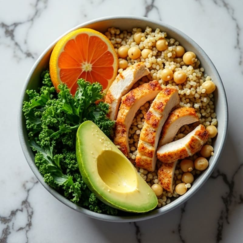 Crunchy Avocado Kale Bowl with Citrus Vinaigrette