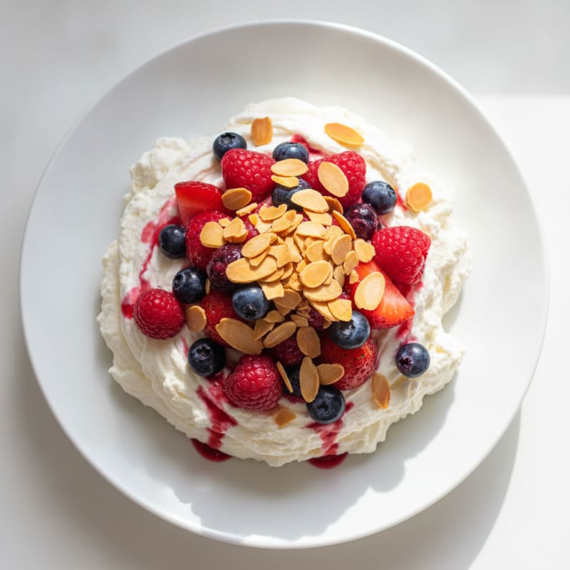 Greek Yogurt Protein Mousse with Mixed Berries
