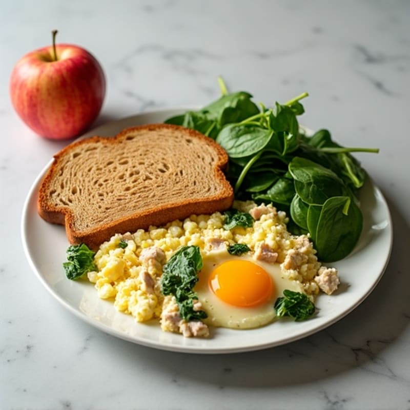Egg White Scramble with Spinach and Smoked Turkey