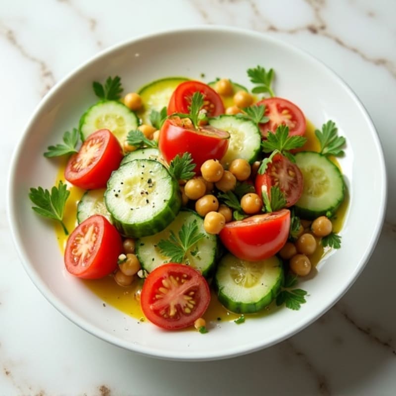 Crisp Cucumber and Tomato Salad with Chickpeas