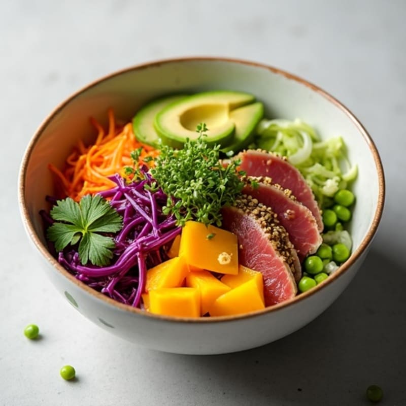 Fresh Ahi Tuna Poke Bowl with Mango