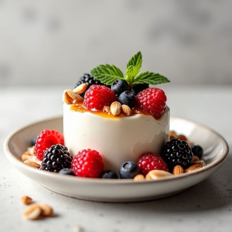 Greek Yogurt Protein Parfait with Almonds and Berries