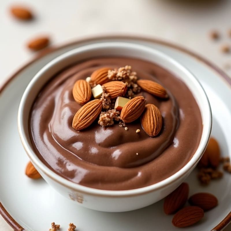 Silky Vegan Chocolate Protein Pudding with Almonds