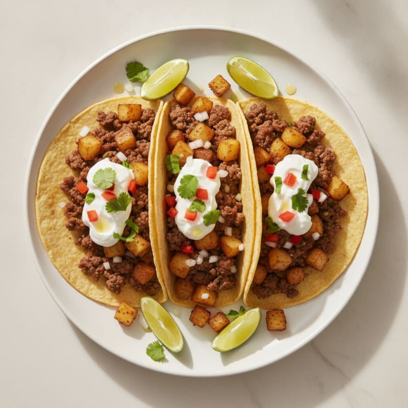 Ground Beef and Potato Tacos