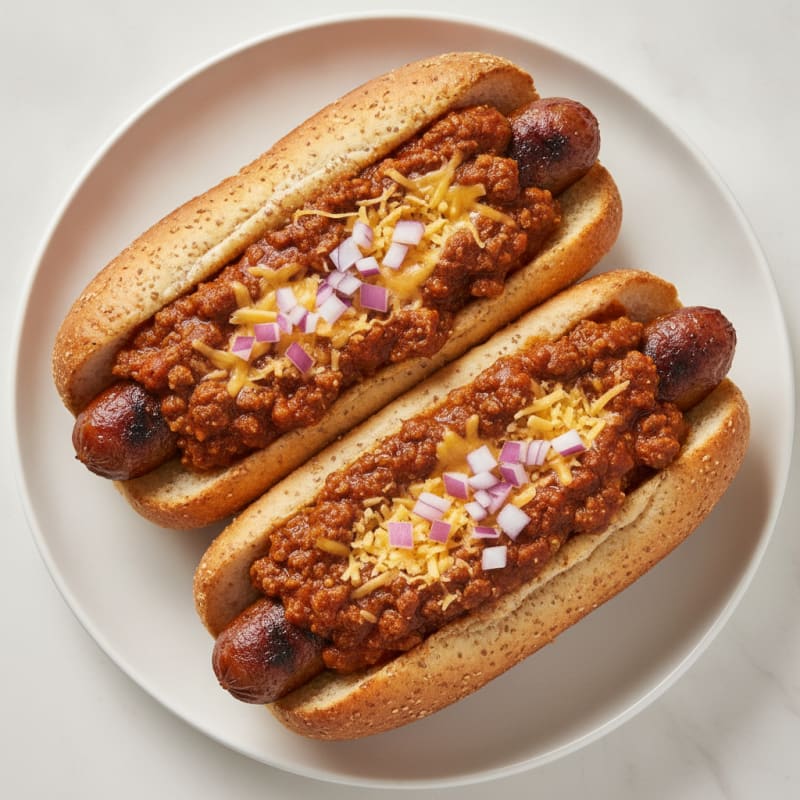 Hearty Chili Cheese Hot Dogs
