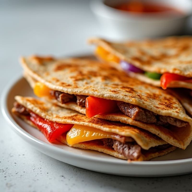 Spicy Steak and Bell Pepper Quesadillas