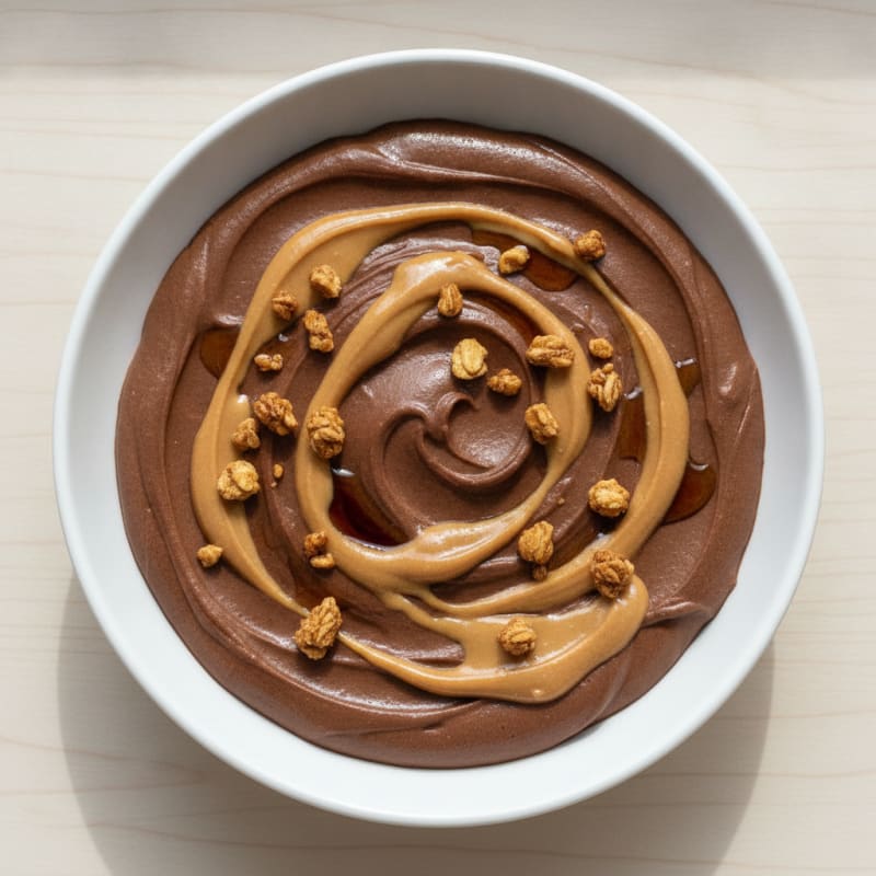 Silky Chocolate Protein Pudding with Peanut Butter Swirl