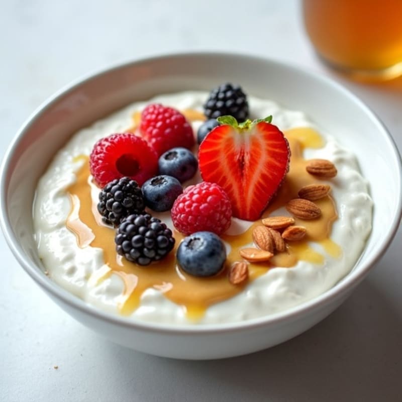 Silky Greek Yogurt Bowl with Almond Butter and Berries