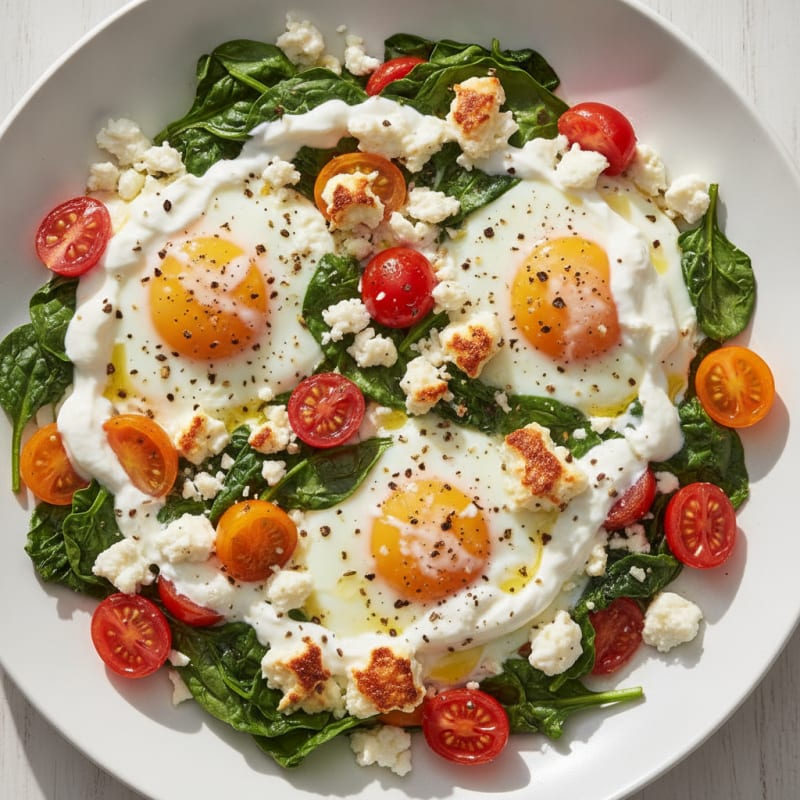 Baked Eggs with Spinach and Feta