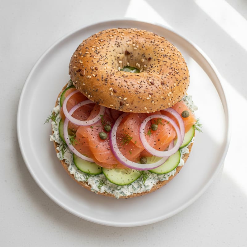 Smoked Salmon Everything Bagel
