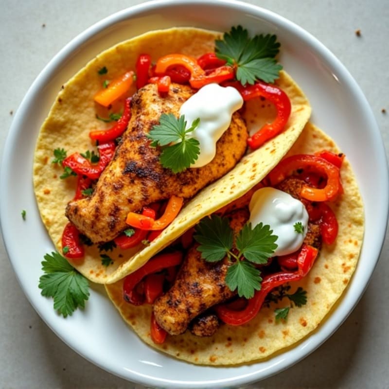 Sheet Pan Chicken Fajita Tacos with Crispy Bell Peppers