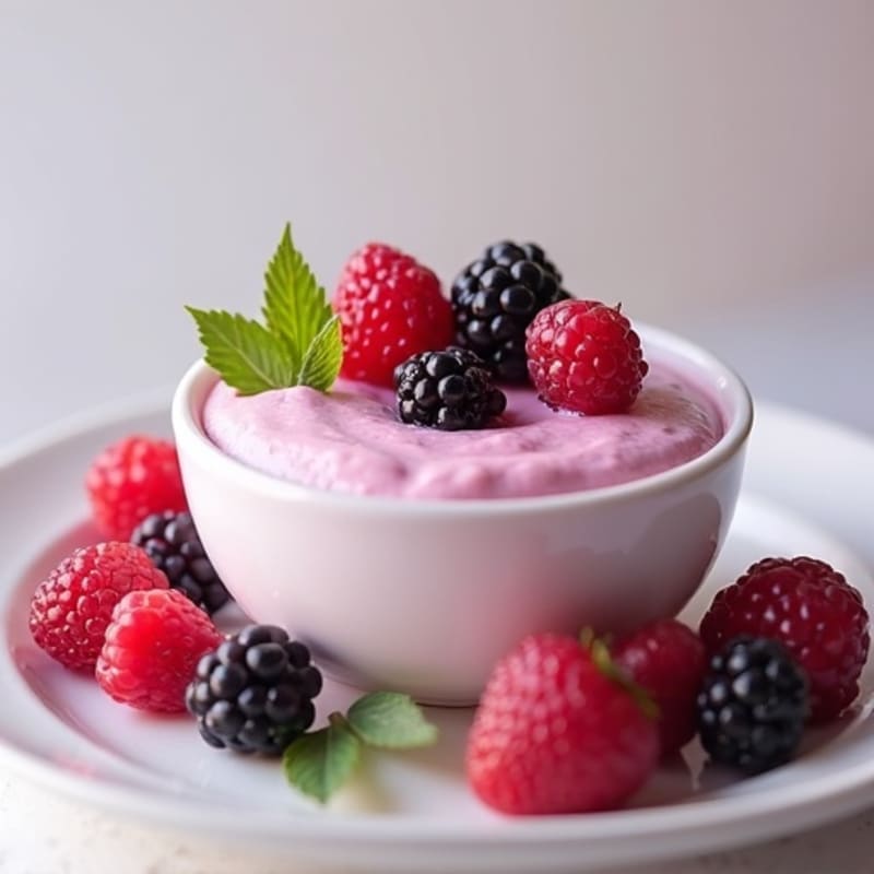 Silky Greek Yogurt Protein Mousse with Mixed Berries