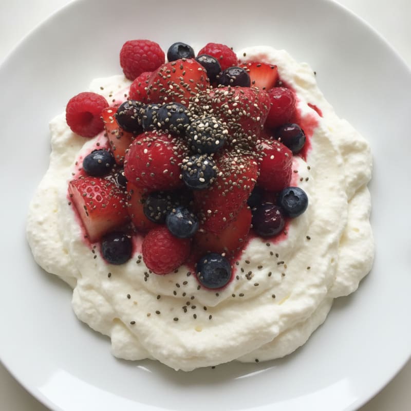 Greek Yogurt Protein Mousse with Fresh Berries
