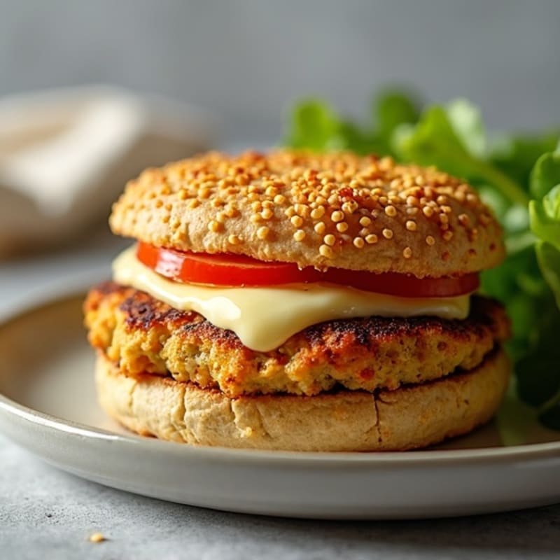 Crispy Baked Mozzarella-Stuffed Turkey Burger