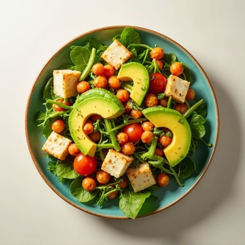 Crispy Chickpea and Avocado Salad with Lemon Vinaigrette