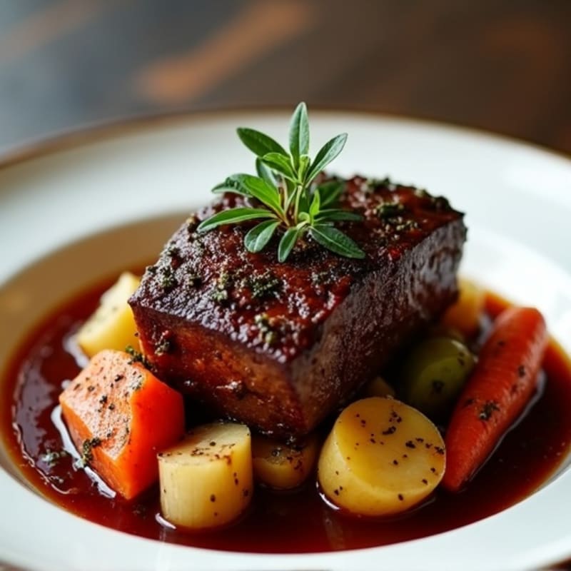 Red Wine Braised Short Ribs with Root Vegetables