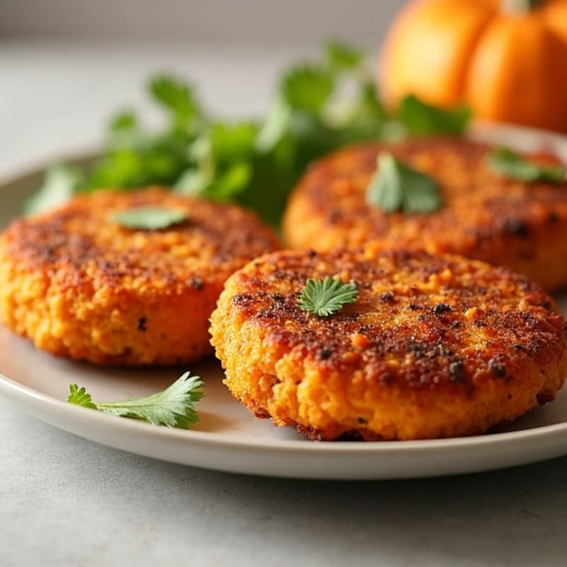 Crispy Pumpkin Spice Baked Chicken & Sweet Potato Patties