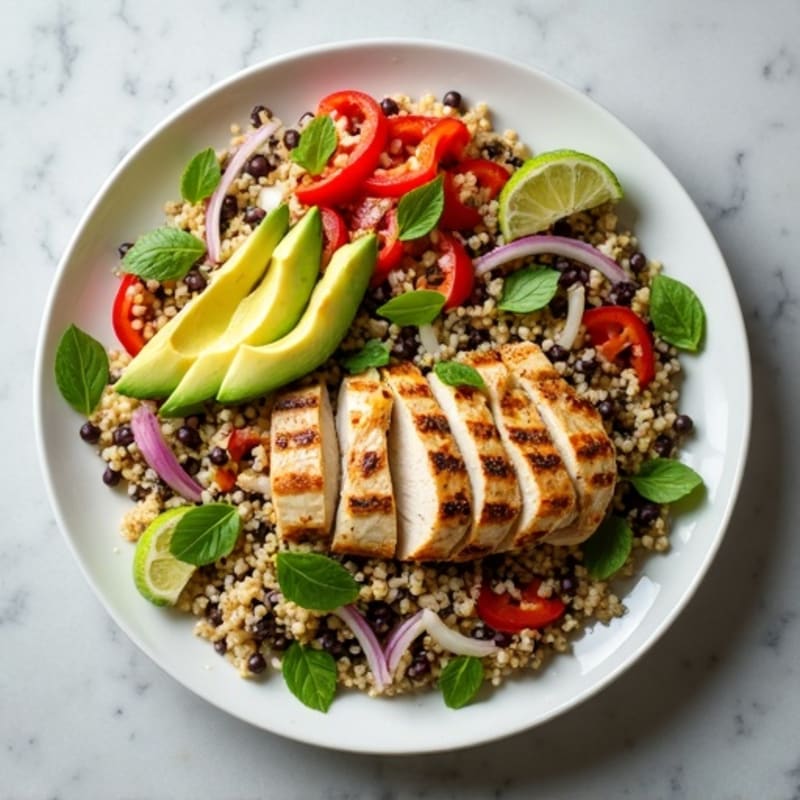 Vibrant Quinoa and Black Bean Salad with Creamy Avocado Dressing