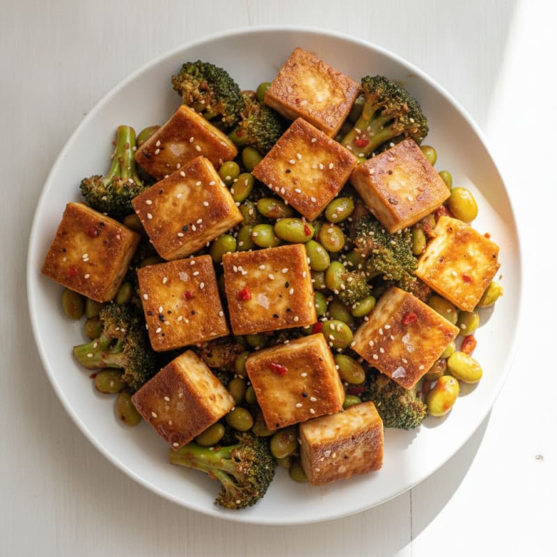 Sesame Tofu and Broccoli Stir-Fry