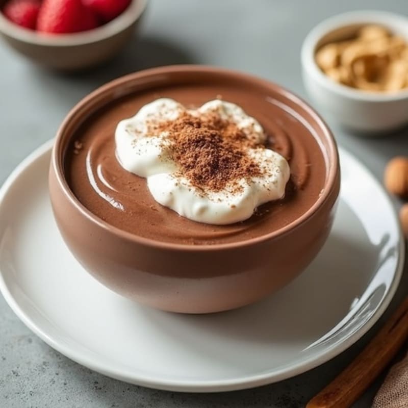 Silky Chocolate Protein Pudding with Almond Butter Swirl