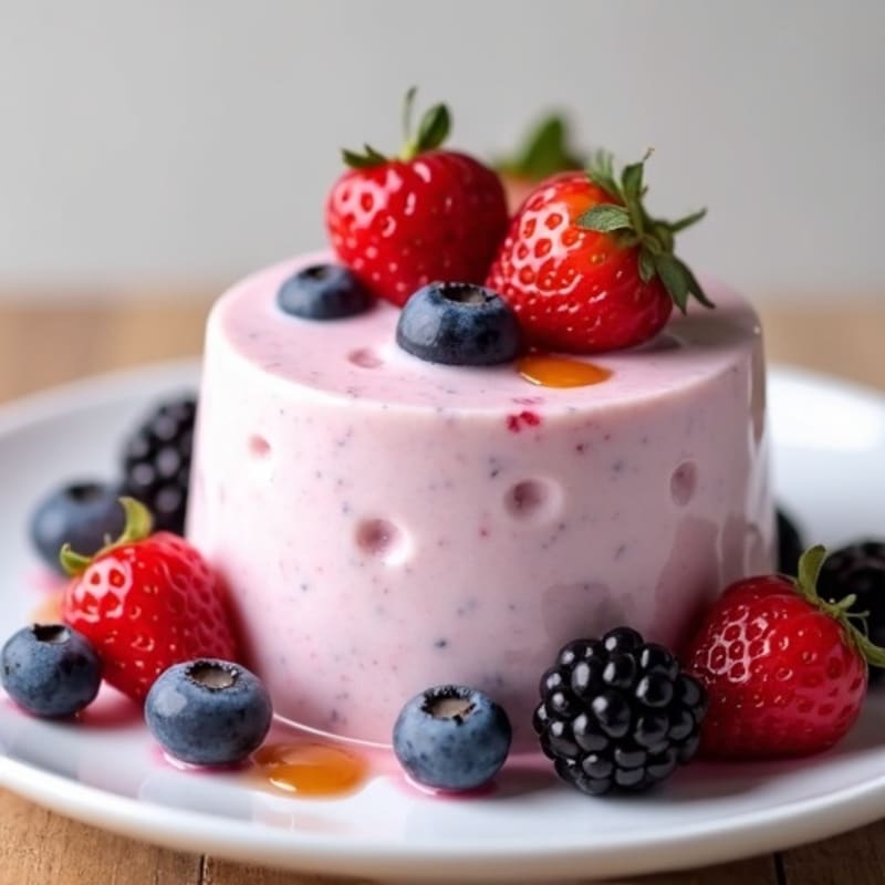 Silky Greek Yogurt Protein Pudding with Mixed Berries