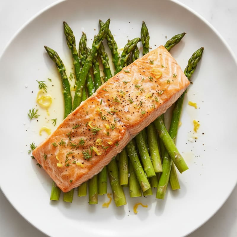 Lemon Herb Baked Salmon with Asparagus