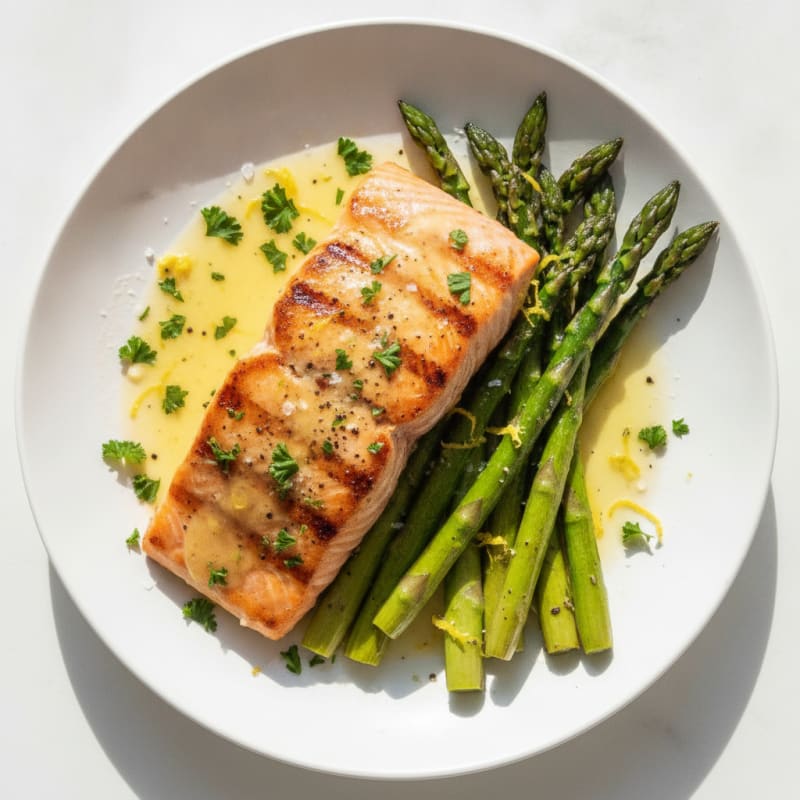 Lemon Herb Grilled Salmon with Asparagus