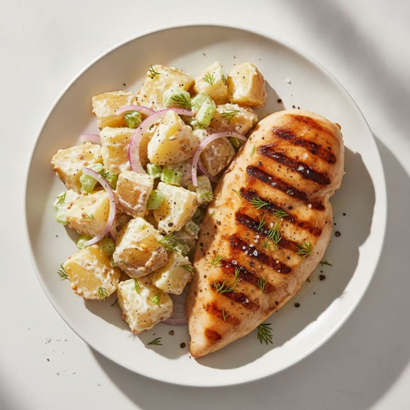 Grilled Chicken with Creamy Potato Salad