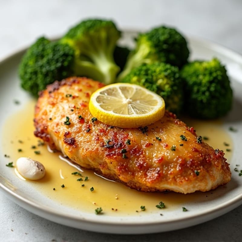 Crispy Lemon Herb Chicken with Roasted Broccoli