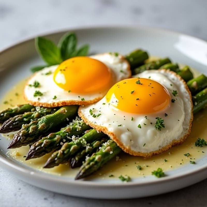 Lemon-Garlic Roasted Asparagus with Crispy Parmesan