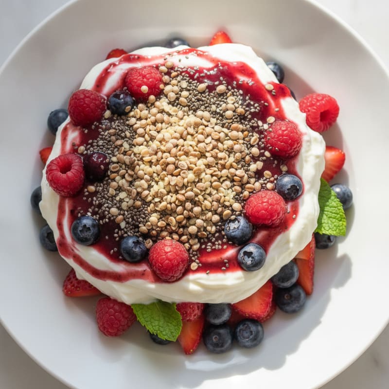 Greek Yogurt Protein Parfait with Mixed Berries