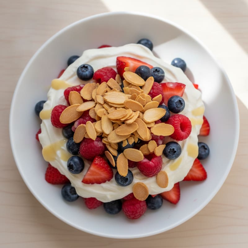 Silky Greek Yogurt Protein Parfait with Mixed Berries