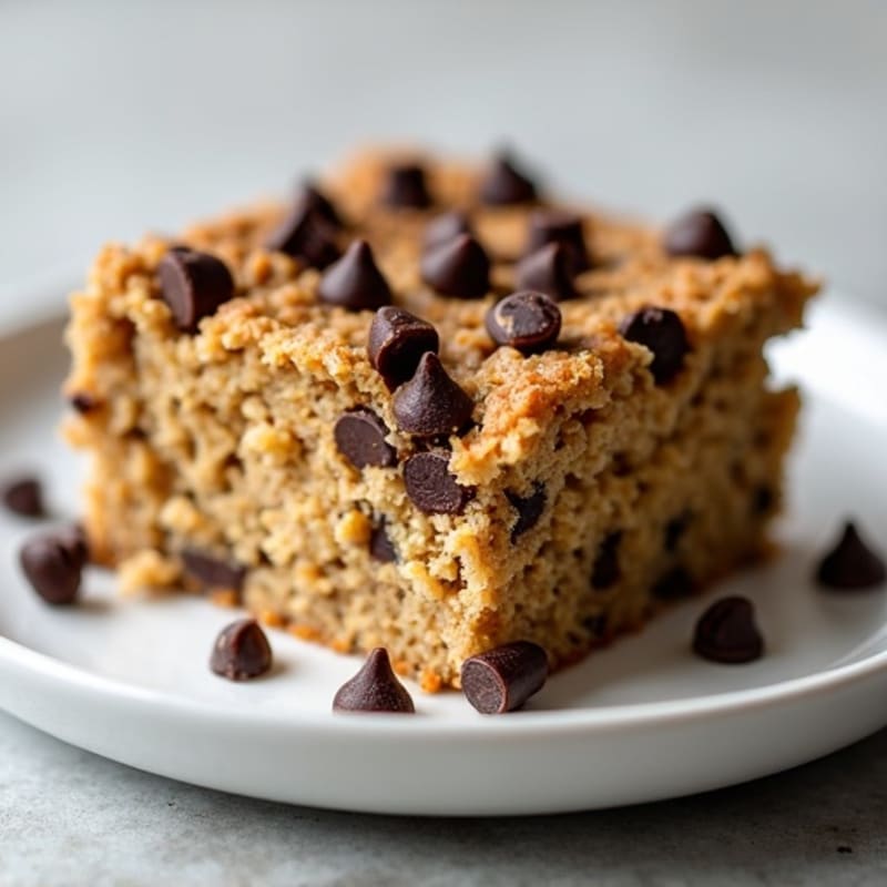 Protein-Packed Chocolate Chip Baked Oatmeal Cake