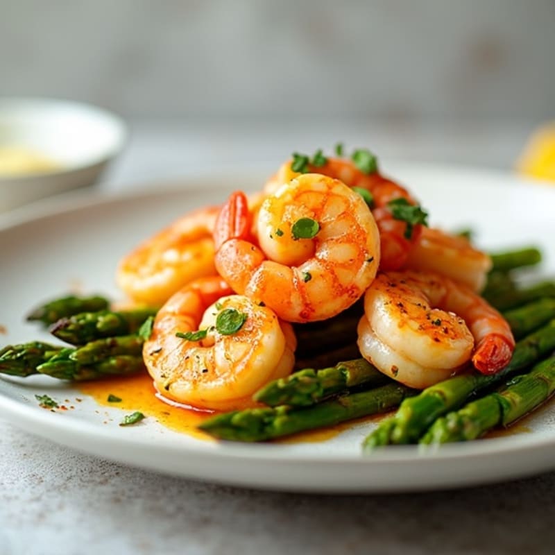 Lemon Garlic Butter Shrimp with Roasted Asparagus