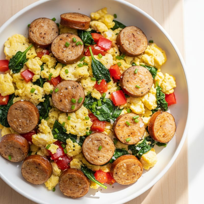 Chicken Sausage and Egg Scramble