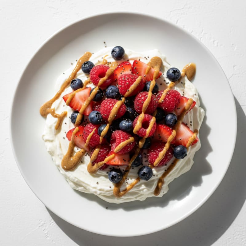 Silky Greek Yogurt Protein Pudding with Mixed Berries
