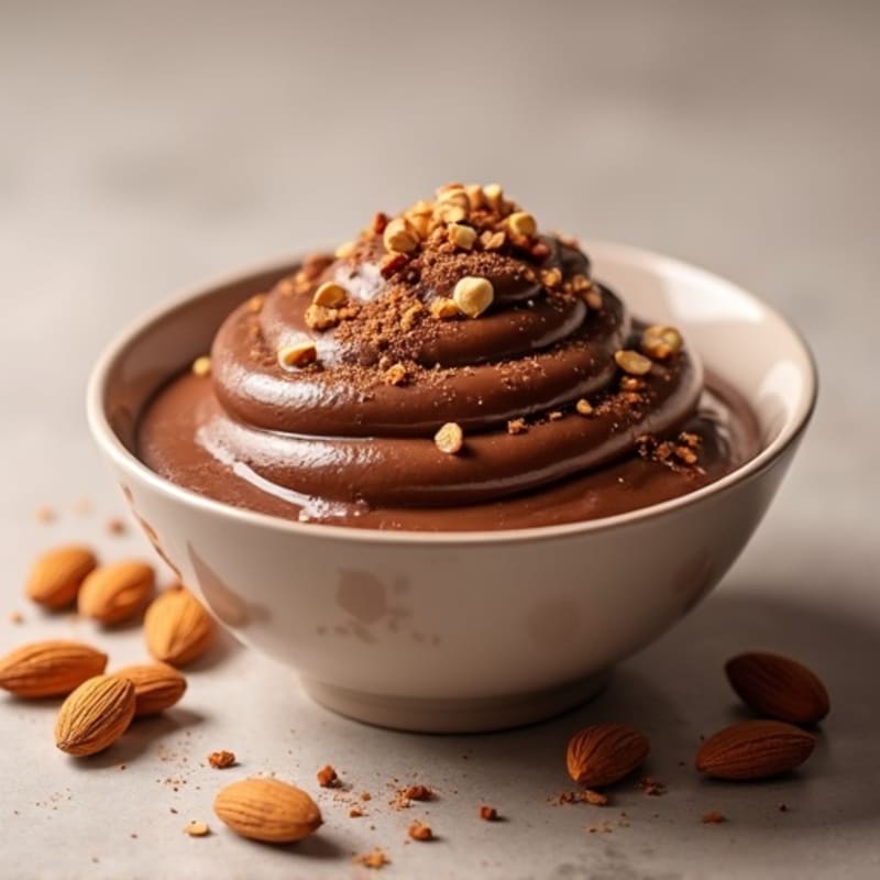 Silky Chocolate Protein Pudding with Almonds