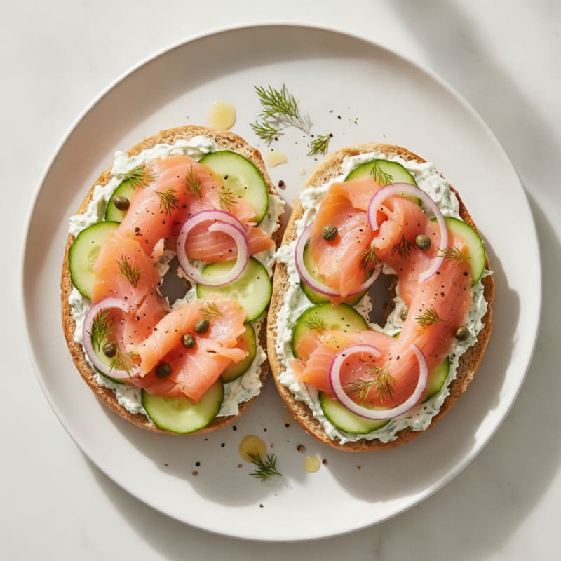 Smoked Salmon Bagel with Dill Cream Cheese