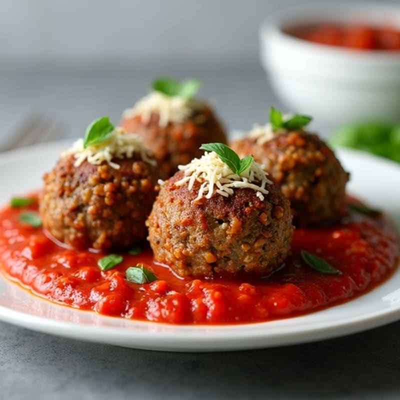 Hearty Lentil-Mushroom Meatballs with Marinara