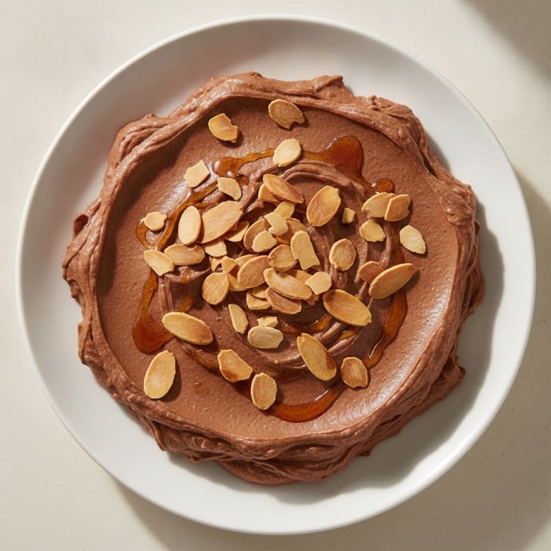 Chocolate Protein Pudding with Toasted Almonds
