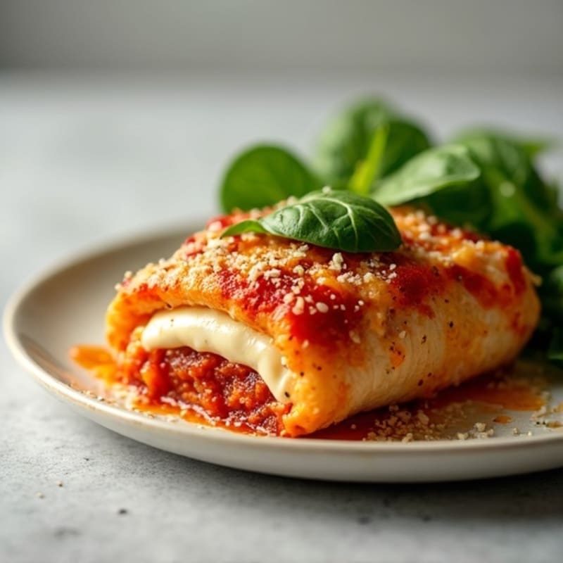 Cheesy Stuffed Chicken Pizza Bake with Lean Turkey Pepperoni