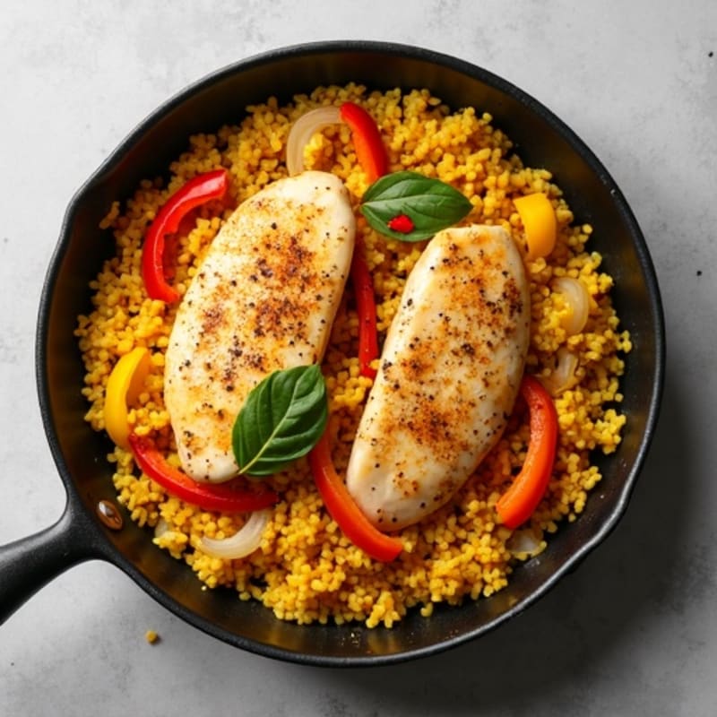Saffron-Spiced Chicken and Yellow Rice Skillet