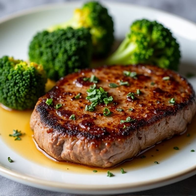 Pan-Seared Steak with Crispy Roasted Broccoli