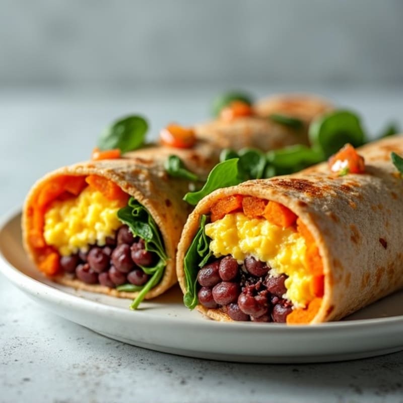 Protein-Packed Sweet Potato Black Bean Breakfast Burrito