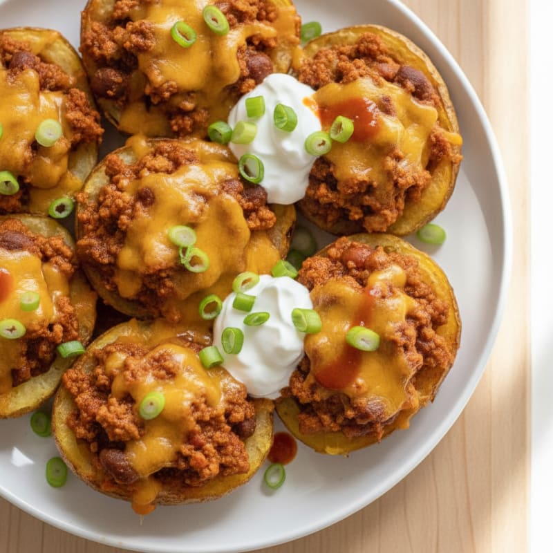 Chili Cheese Potato Skins