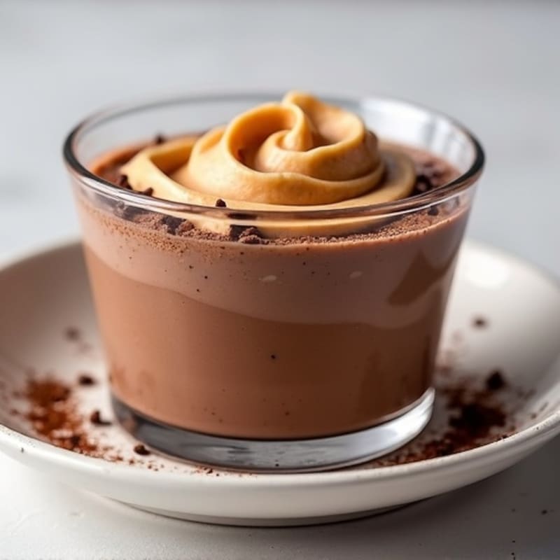 Silky Chocolate Protein Pudding with Almond Butter Swirl