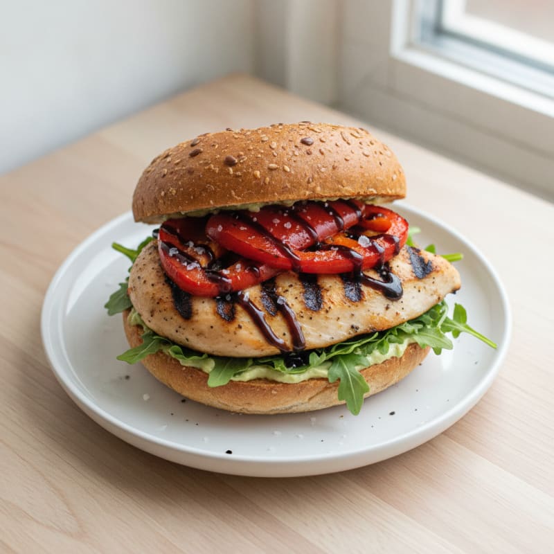 Grilled Chicken Sandwich with Roasted Peppers