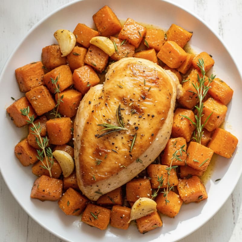 Garlic Herb Roasted Chicken with Root Vegetables